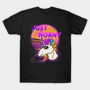 Just Horny space style Miami 80_s style T-Shirt T-Shirt